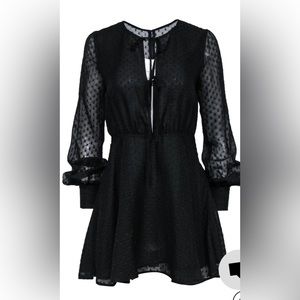 Privacy Please Jacquard Black Polka Dot Dress